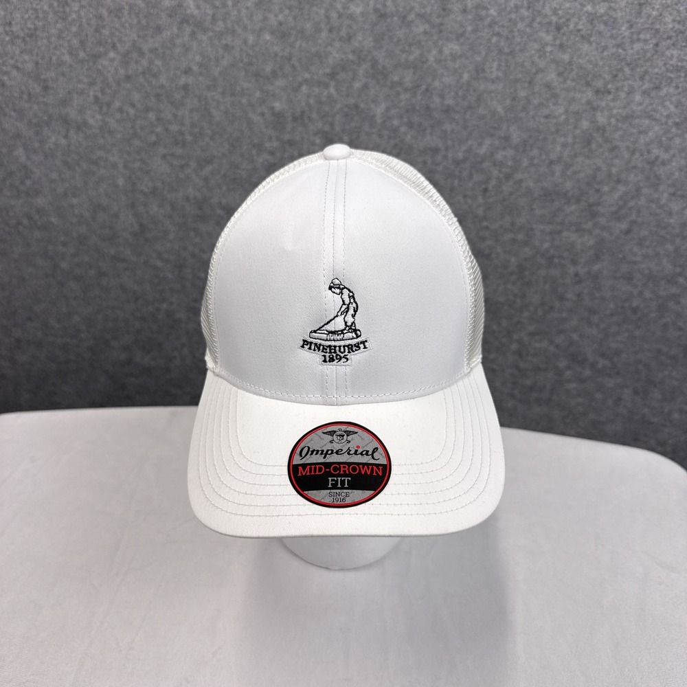 Imperial Pinehurst 1895 Pboy Sport Mesh Cap OSFA White Mid-Crown Trucker Hat